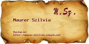 Maurer Szilvia névjegykártya